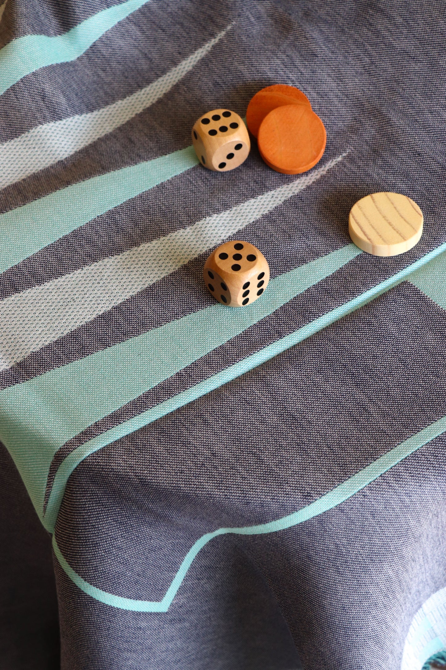 vol 04 | backgammon towel mat set in blueberry
